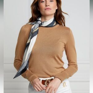 Holland Cooper Buttoned Knit Crew Neck Sweater